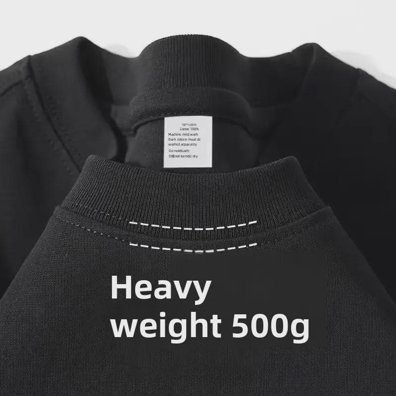 320g Heavyweight White Cotton Short-Sleeve T-Shirt for Men and Women - Thick, Non-Transparent, Loose Fit, Perfect for Summer. XL [150-170 jin]