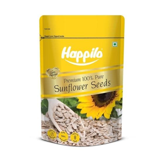 Happilo Premium Raw Sunflower Seeds for Eating Without Shell 250g, Healthy Protein Snack for Diet Food