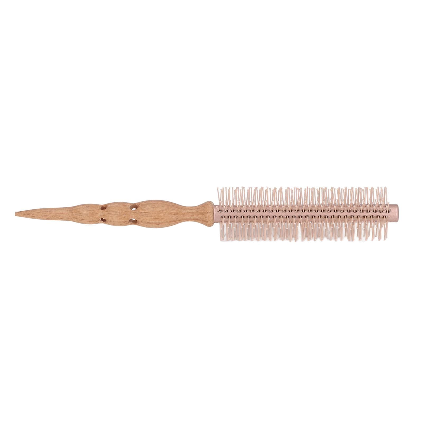 Round Hair Brush Nylon Bristles Wood Barrel Comfortable Grip Professional Styling Tool for Salon