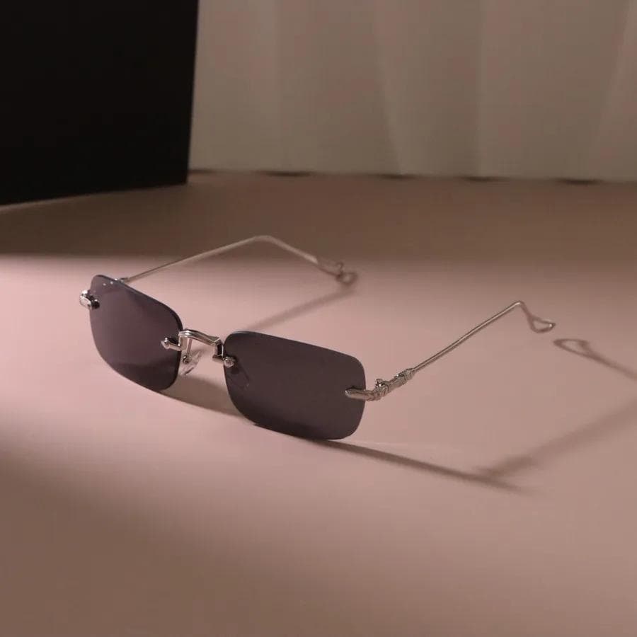 Trendy Small Frame Sun Glasses Women Men Square Sunglasses Rimless Mirror Designer Brand Fashion Other