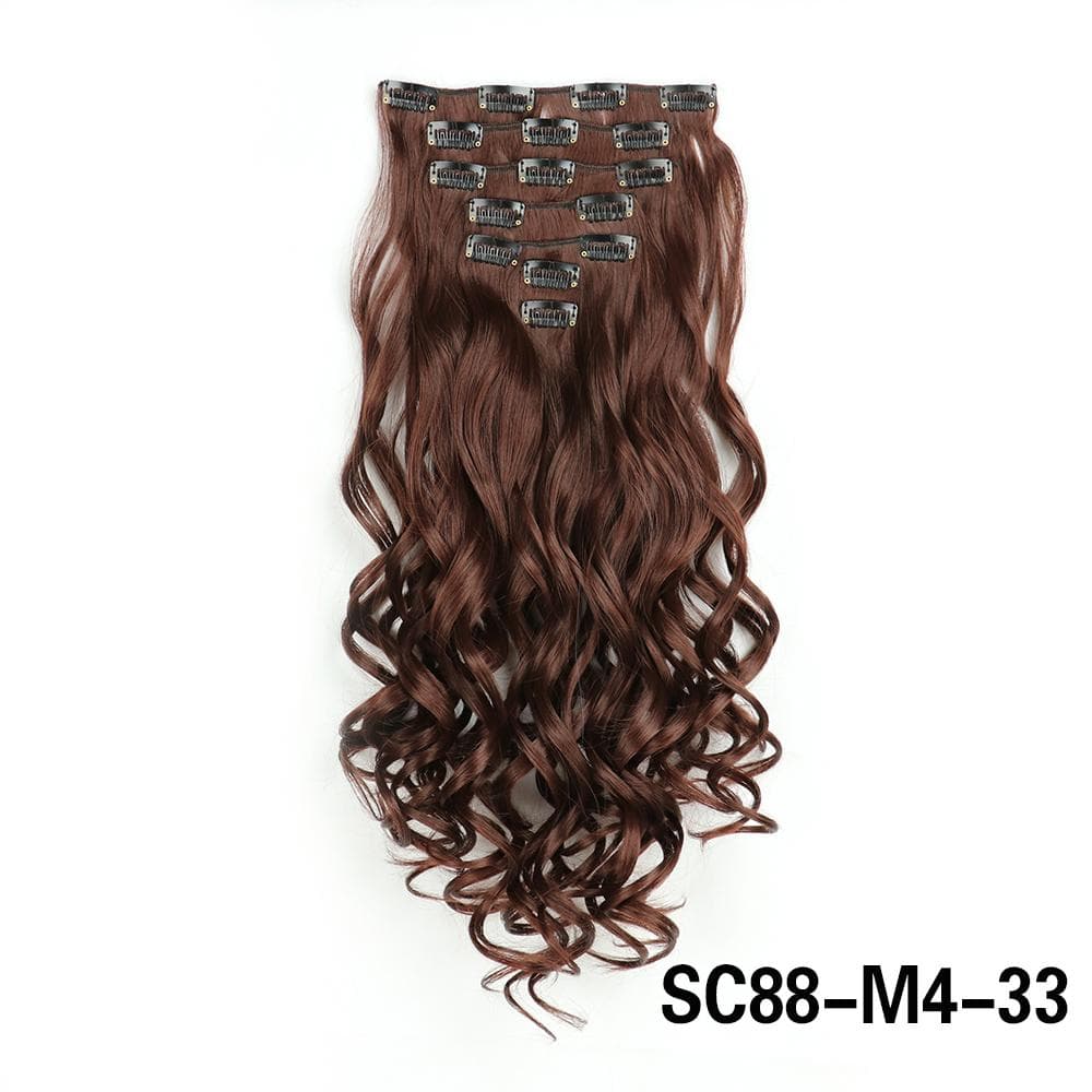 MERISIHAIR Women Hair Extensions 24Inch Long Wavy Hairpiece 7Pcs/Set 16 Clips Synthetic High Temperature Fiber Hairpiece 24inches