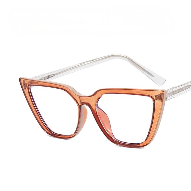 Cat eye fluorescent flat sunglasses anti-blue light ladies stylish high-grade sweet girl daily fashion accessories