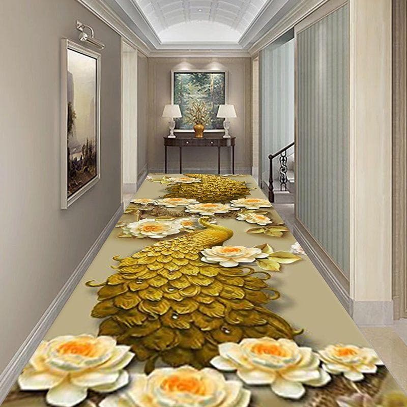 Chinese Style Corridor Aisle Carpet Hotel Hotel Stairs Non-Slip Floor Mats Home Entrance Carpet Custom Corridor Long Carpet 90x100cm