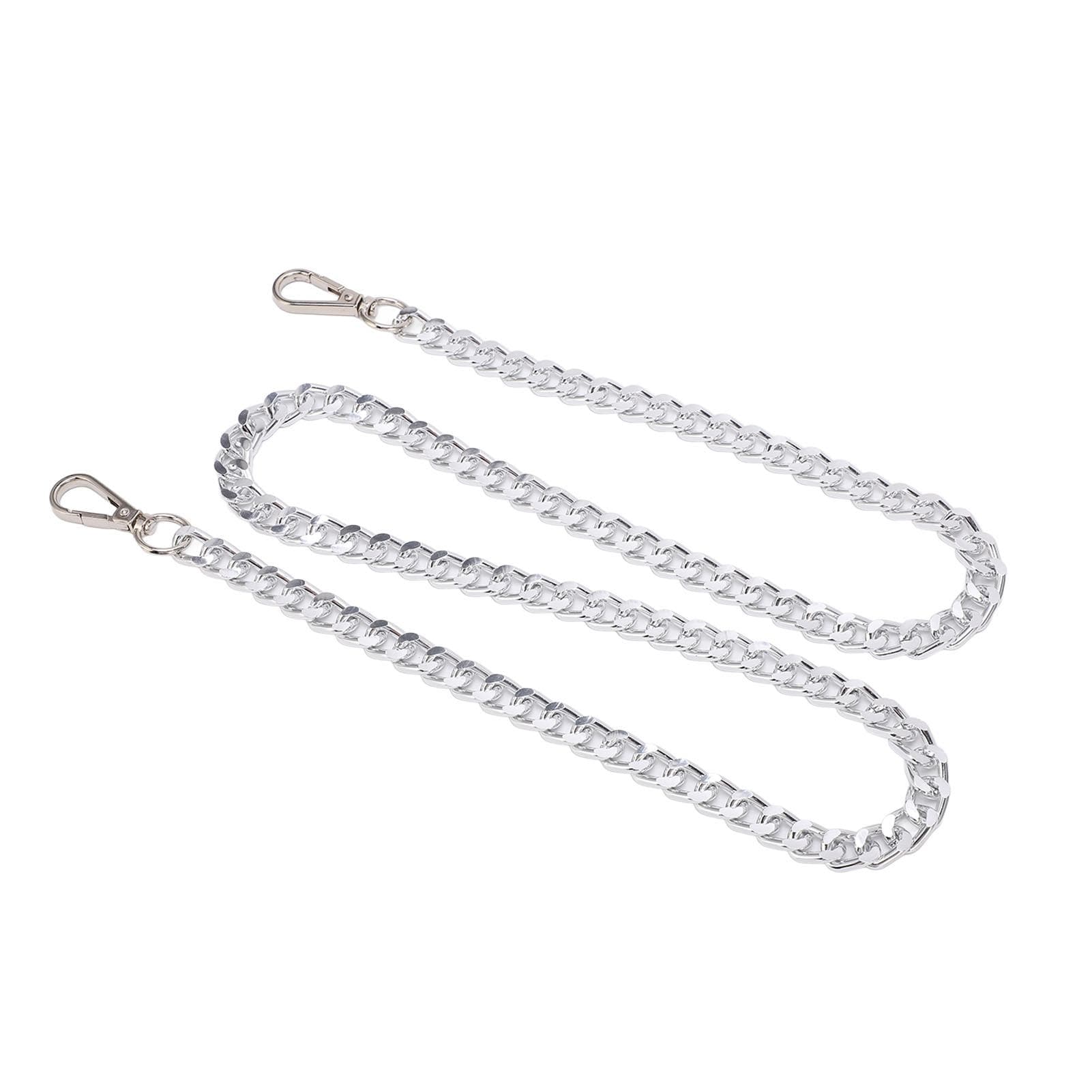 8Pcs Aluminum Curb Chains 39.4in Long Exquisite Silver Sturdy Multi Purpose Metal Craft Chain for