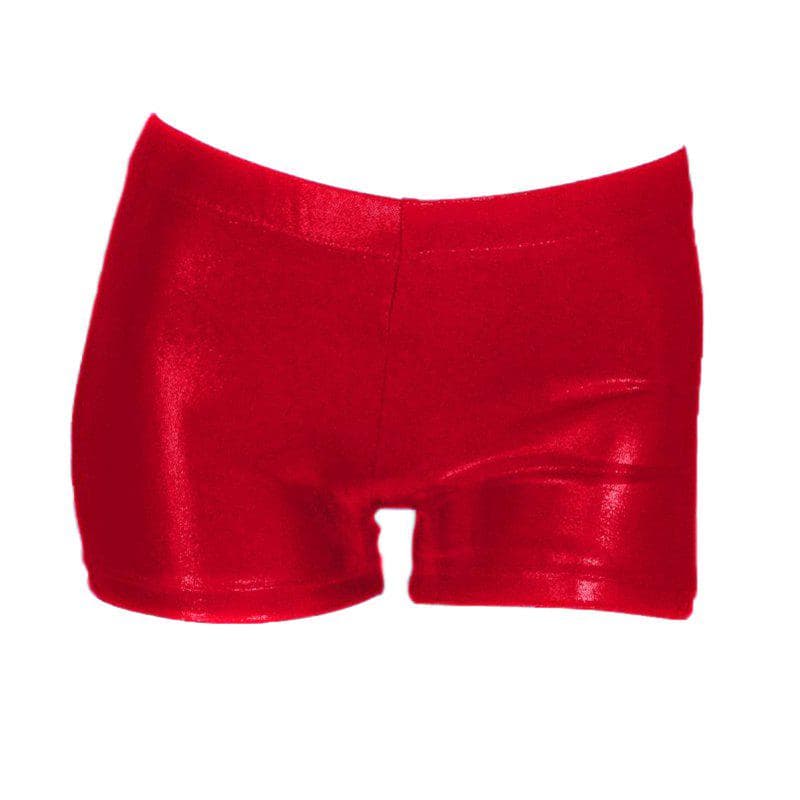Kids Spandex Hot Pants Dance Shorts Gymnastics Shorts Dancewear 150 red