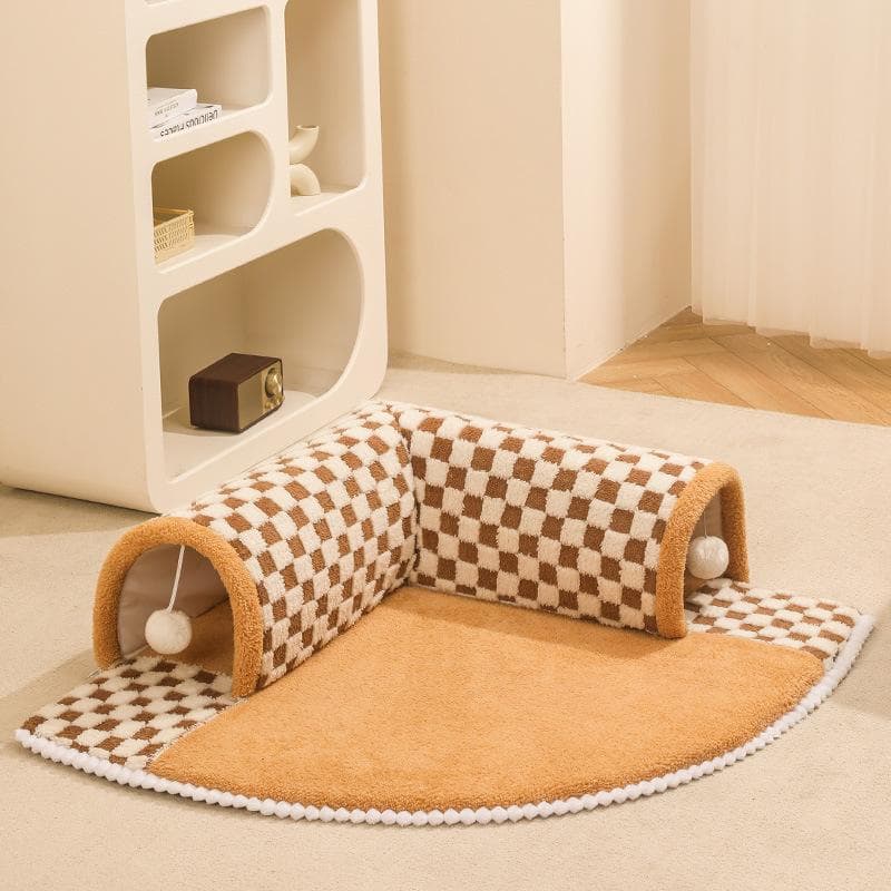 Tunnel cat bed winter warm detachable cat bed cat hiding house closed cat house autumn and winter