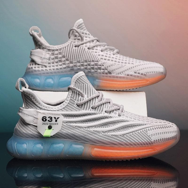 Jelly Bottom Spring New Men's Shoes Men's Sports Running Shoes Breathable Mesh Fashion Casual Shoes Running Shoes 44