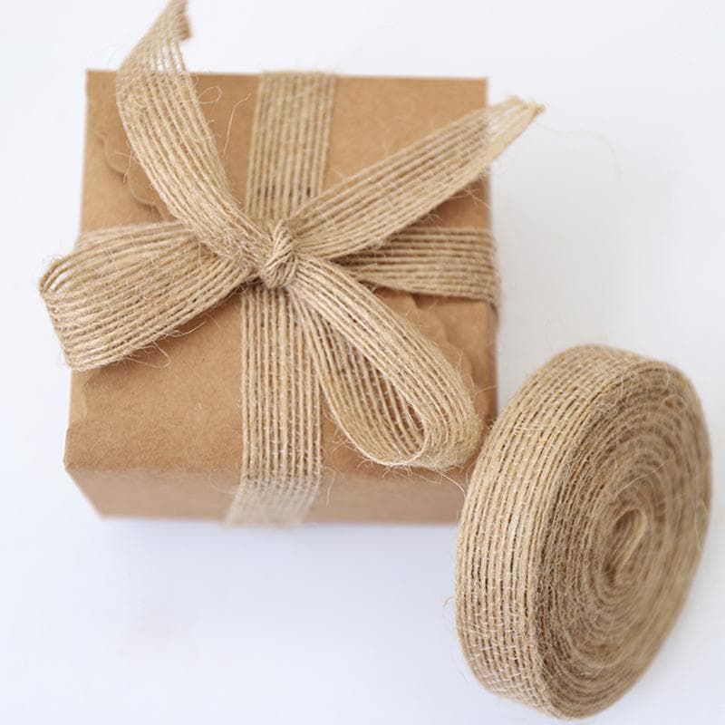 Natural Vintage Jute Burlap Ribbon For Weddings Belt Strap Floristry Party Christmas Decoration DIY Gift Packing jute