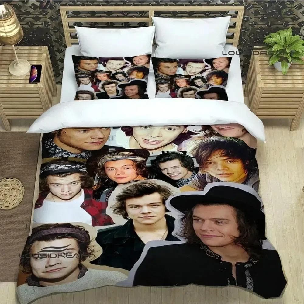 Singer H-Harry-Styles Bedding Sets exquisite bed supplies set duvet cover bed comforter set bedding set luxury birthday gift 70x133cm 2pcs