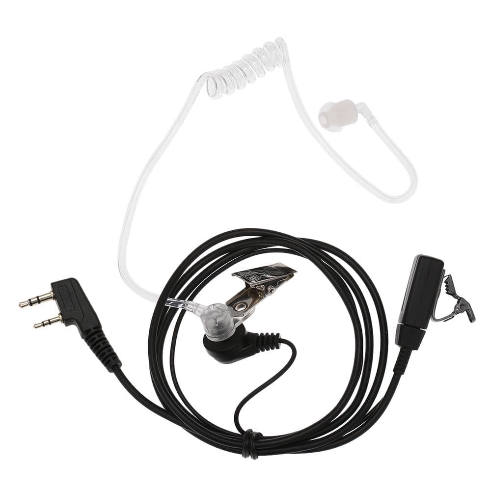 Walkie Talkie Heaphones 2 Pin Covert Acoustic Tube Earpiece Headset with Big Mic PTT for Kenwood K Plug