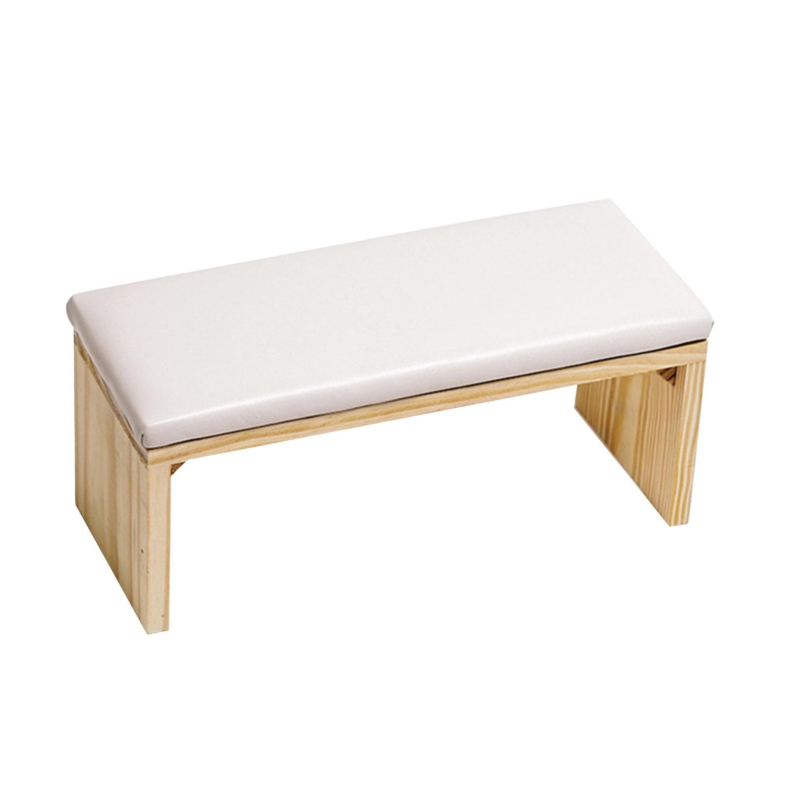 Hand Pillow Cushion for Nail Arm Rest Pillow Holder Wooden Stand Nail Salon Tool white