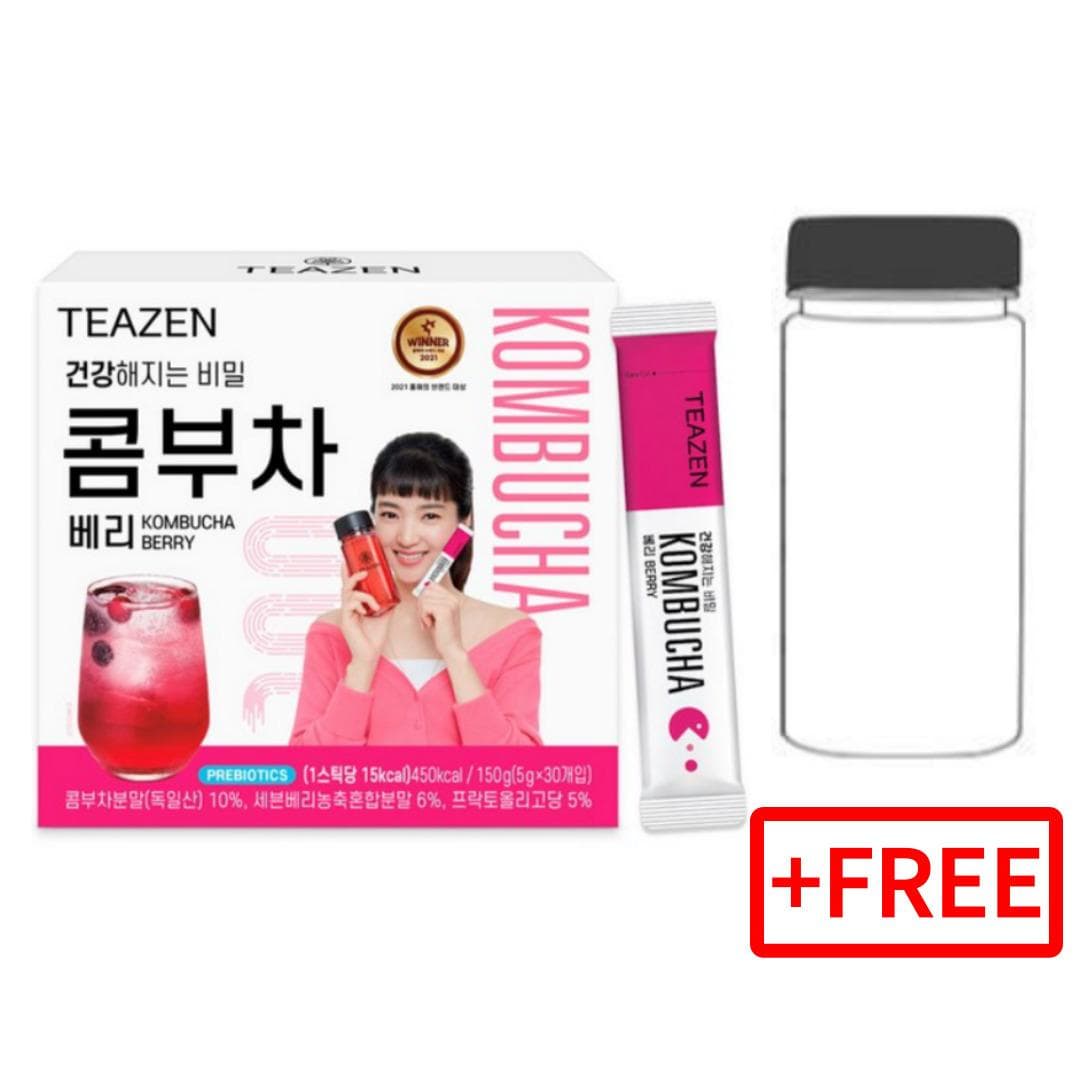 [TEAZEN] Kombucha Powder 6 flavors 30T / Lemon, Citron , pineapple, peach, mango guava, shine musket Berry 30t+free bottle