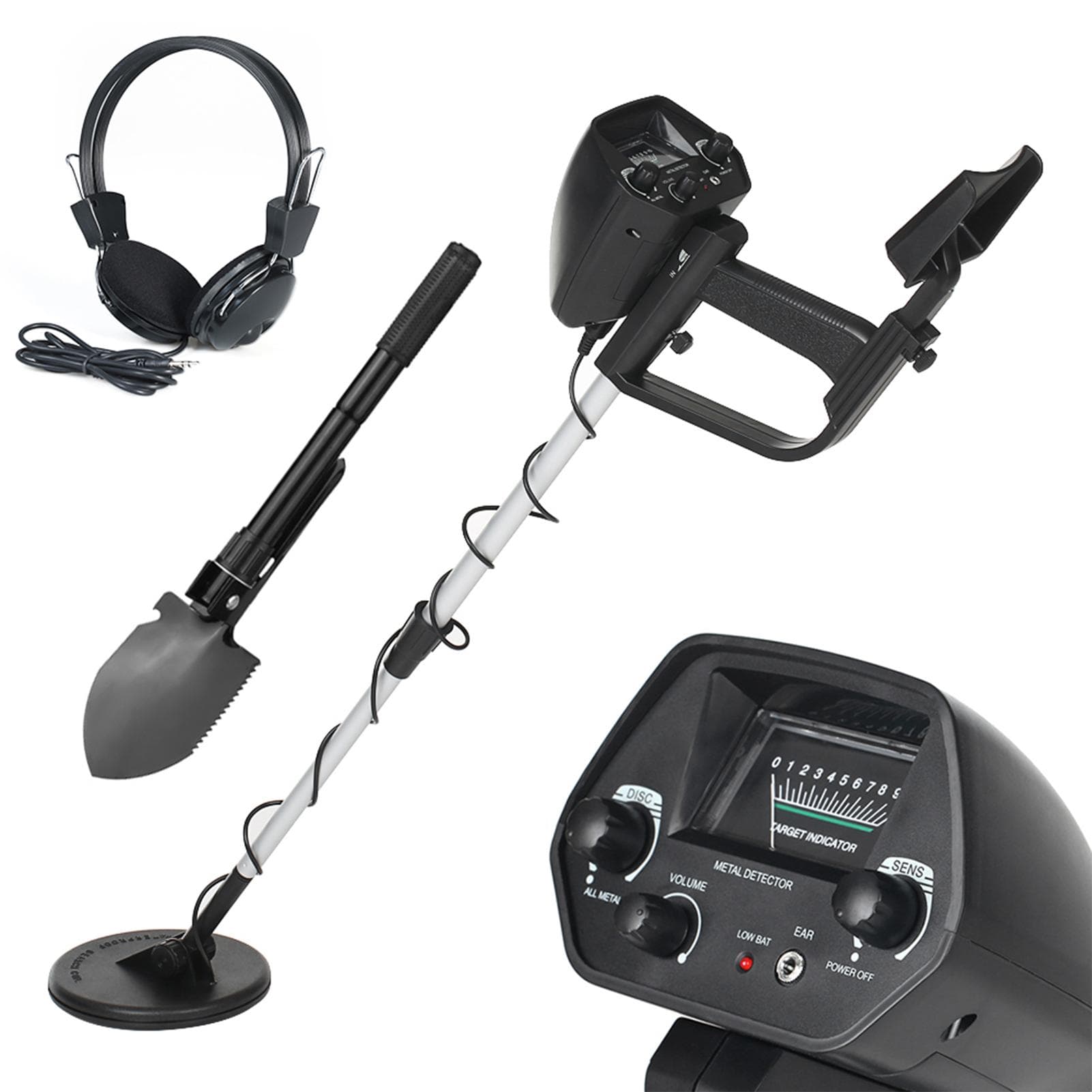 KKmoon  Metal Detector Underground Professional Gold Treasure Hunter Tracker Seeker Metal Detector With Headphone & Shovel