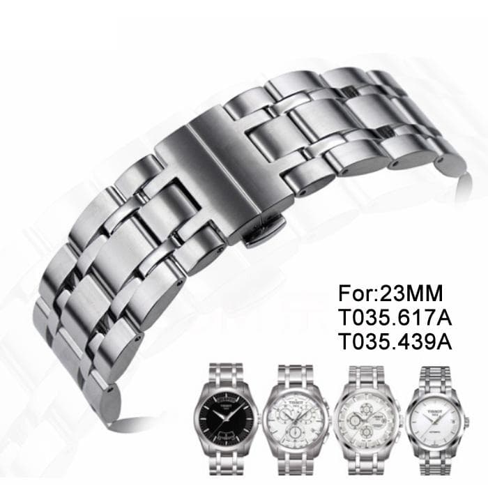 23mm COUTURIER Series T035617A T035439A T035617 T035439 Stainless steel Watch Band bracelet strap Watch Parts Male For T035 23MM silver
