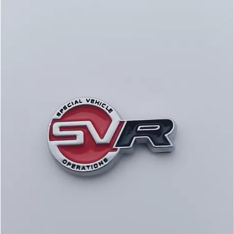 1Pcs 3D SVR Logo Car Steering Wheel Emblem Sticker Gear Control Emblem Badge for R-ange R-over Discovery 2 Sport Evoque L405 Defender LR3 Silver&Red&Black