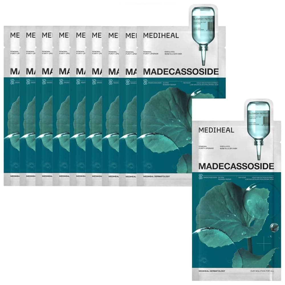MediHeal Madecassoside Essential Mask Set 10ea +RANDOM GIFT