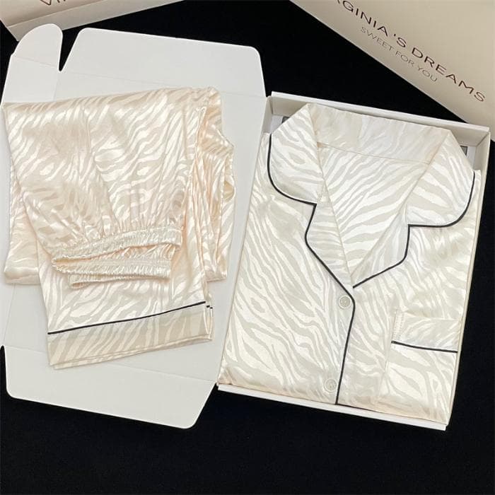 Pajamas Women's Long-sleeved Pajamas Pajamas Suit Flower Printed High-grade Can Be Worn Outside Home Wear Pajamas XXL