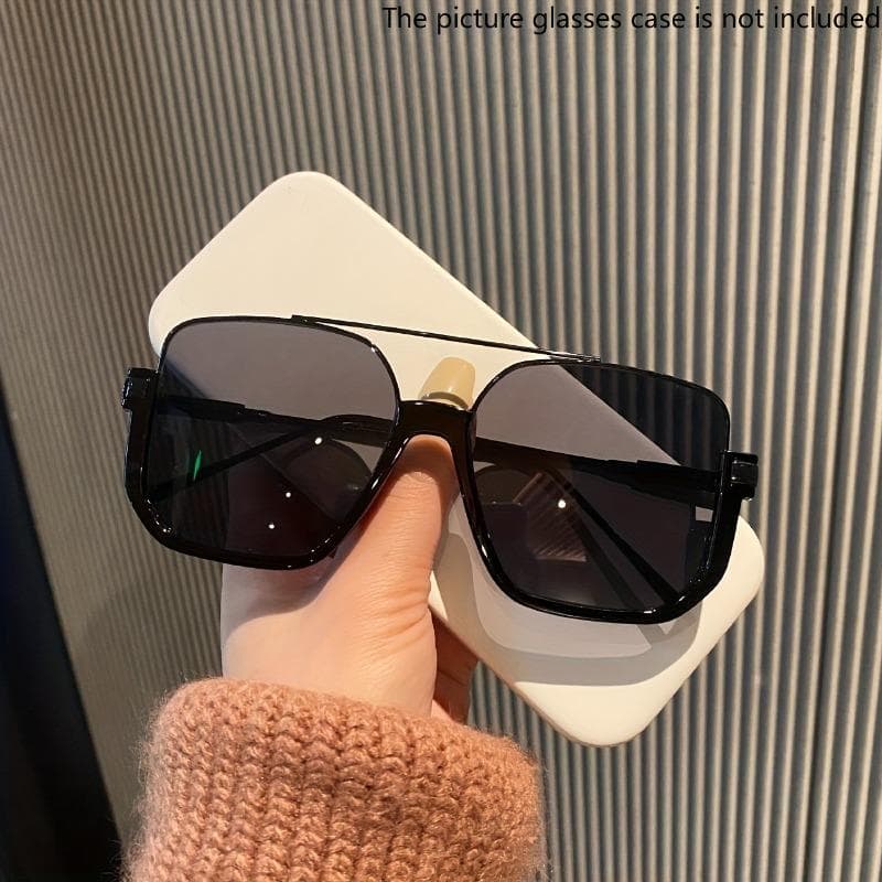 Fashion Oversized Metal Frame Mirrored Lens AC Glasses Double Bridge Retro for Men Women Beach Party Golf