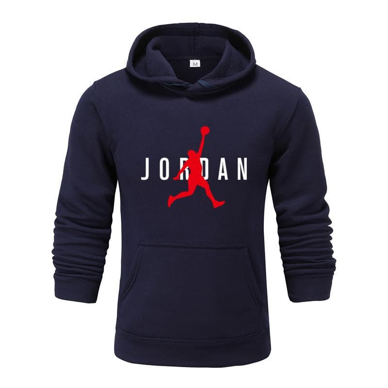 Autumn and Winter Personalized Letter Printed Hoodie for Men and Women S navy blue