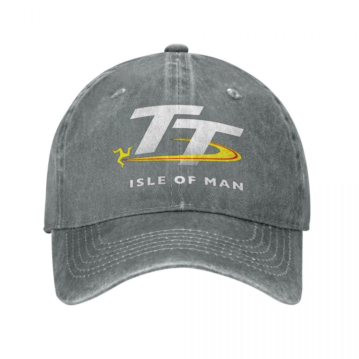 2023 Isle Of Man TT Races Merch Unisex Women Trucker Hat Motorcycle Racing Distressed Denim Washed Caps Hat Gift Snapback Cap One Size