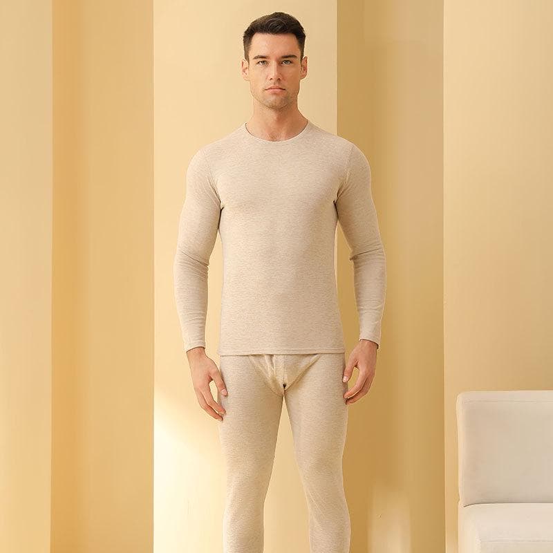 Men's Wool Silk Thermal Underwear Set - Colorful Autumn/Winter Base Layer for Couples Men's XL (110-130 lbs)