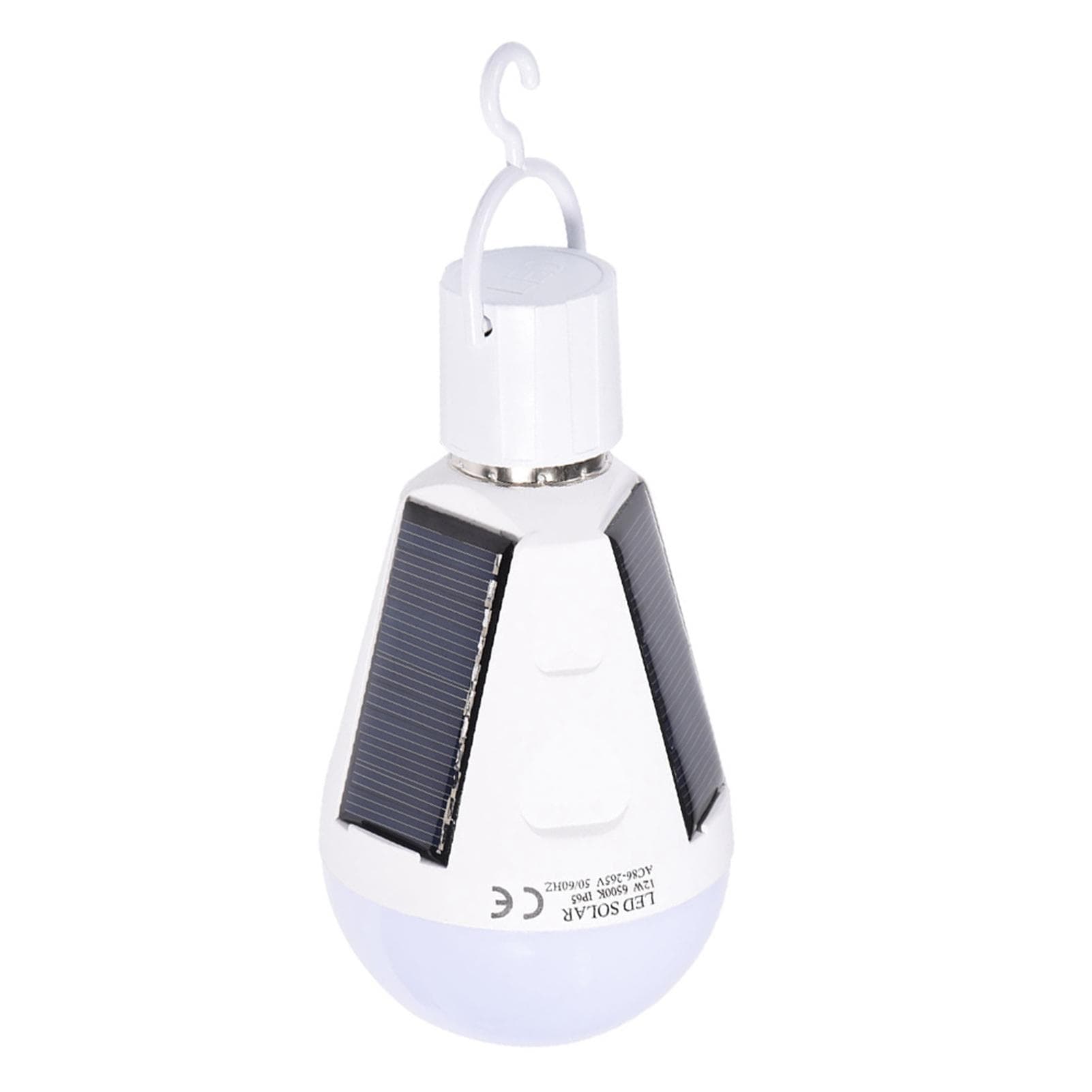 Solar Panel LED Light Bulb Portable Waterproof Indoor/Outdoor Hiking Camping Emergency Lamp 12W