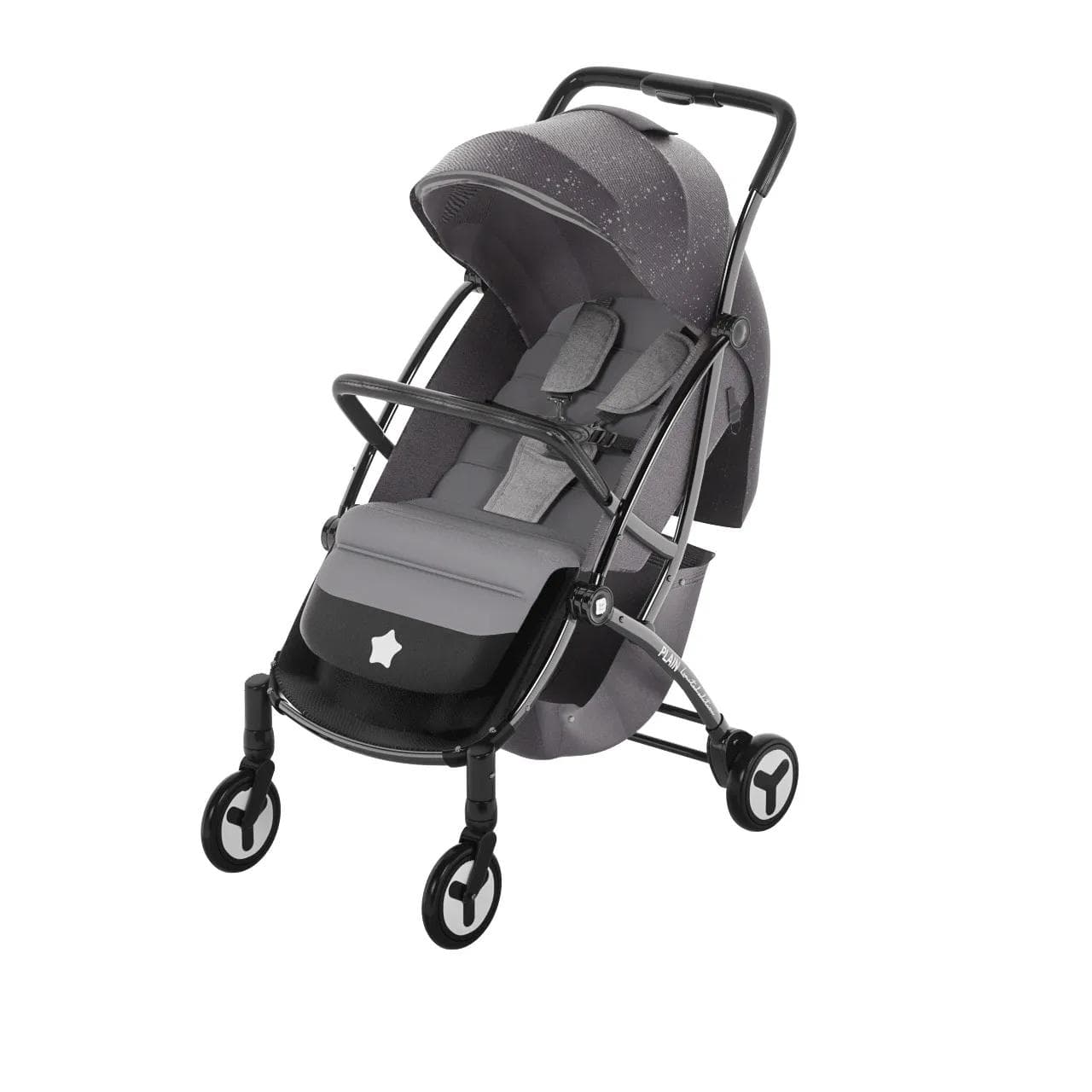 Stroller Goes Out Foldable Stroller One-button Folding Compact and Portable Stroller 1 To 3 Years Old Children's Large Space Trolley 66*30*47cm grey