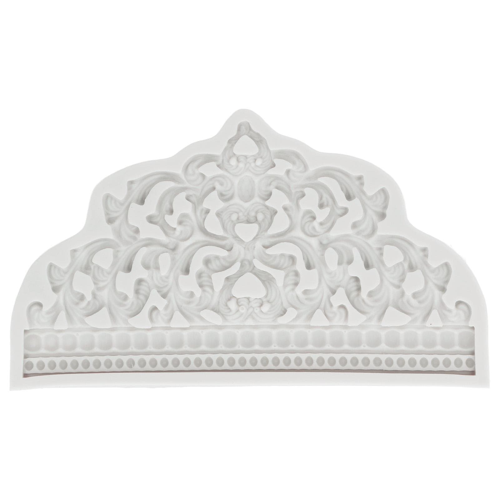 Crown Fondant Mold Large Crown Design Gray Food Grade Reusable Silicone High Temperature Resistan