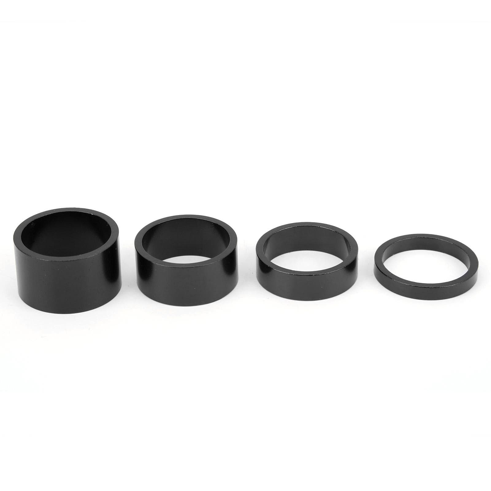 4PcsSet Bicycle Front Fork Washer Headset Spacers 5 10 15 20mm Headset Stem Washer GasketBlack