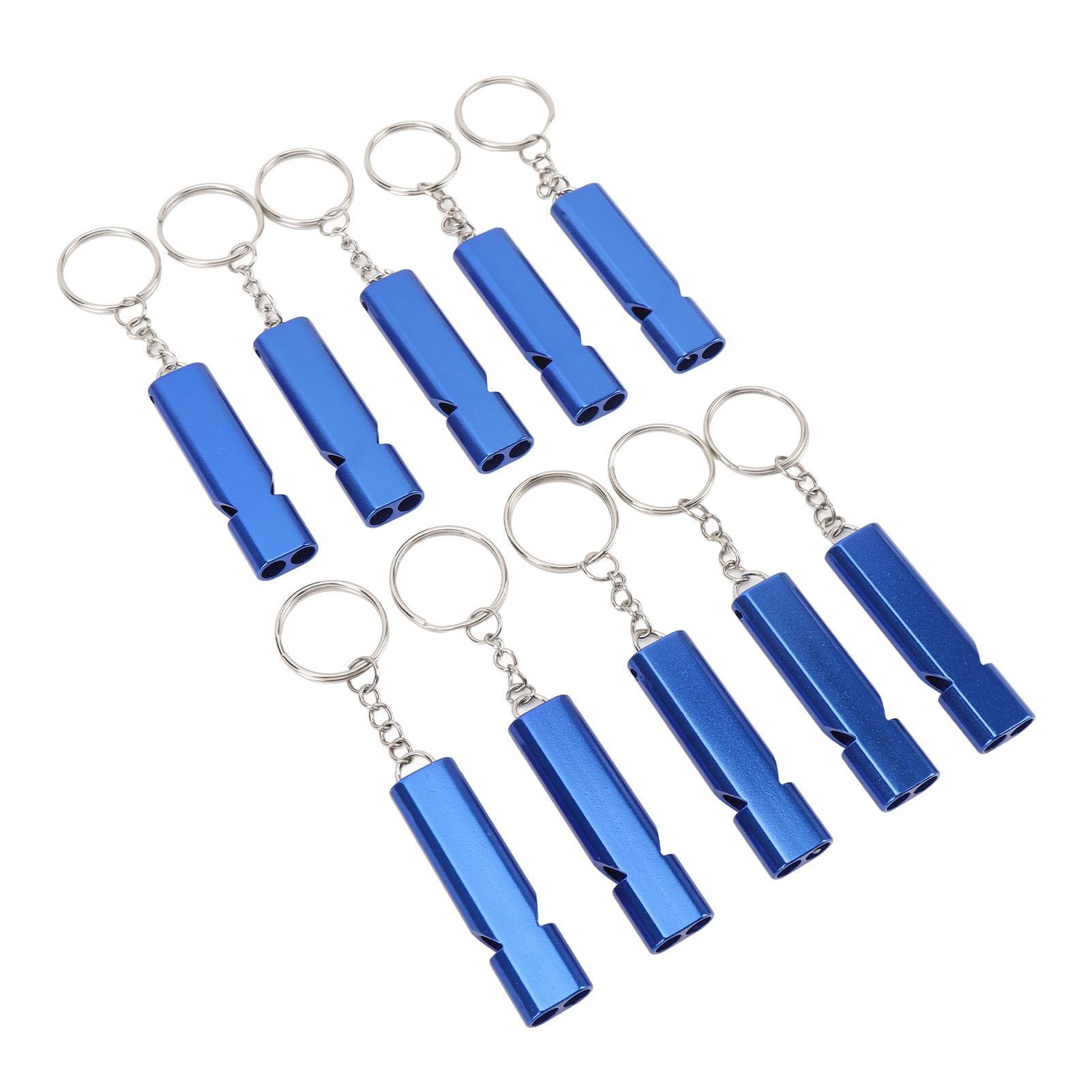 10PCS Emergency Survival Whistle Aluminium Alloy High Decibel Double Tubes Loud Whistle