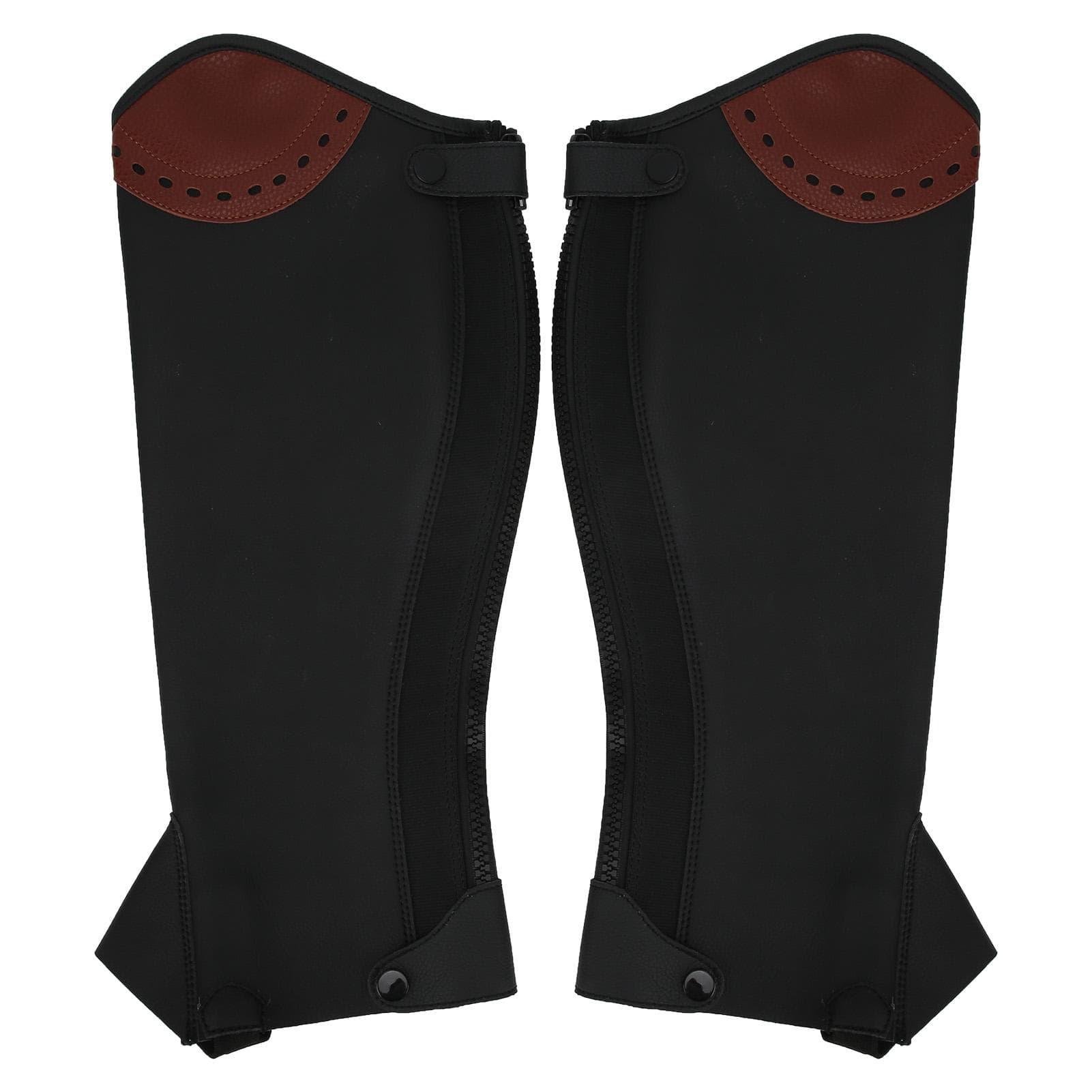 2Pcs Leather Half Chaps Equestrian Horse Riding Half Chaps Leg Guard Protector for AdultsXXL XXL