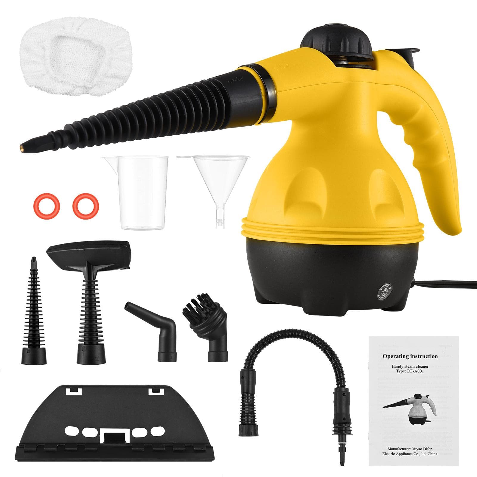 Pressurized Handheld Multi-surface Natural Steam Cleaner with 9pcs Accessories for Home 1000W US Plug