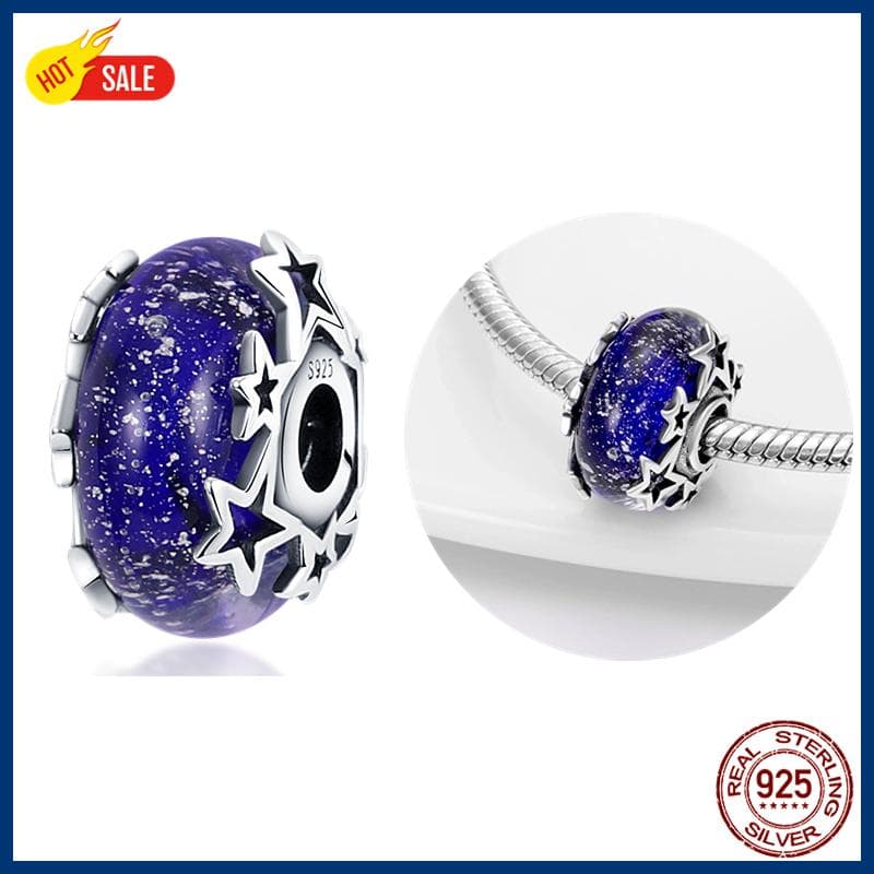 100% S925 Sterling Silver Firefly Charms Evil Eye Hot Air Balloon Blue Charms Fit  Original Bracelet DIY Jewelry Making