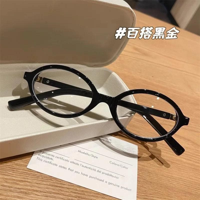 Y2K Retro Oval Frame Glasses Women Anti Blue Light Eyewear Trendy Sweet Cool Reading Computer Eyeglasses