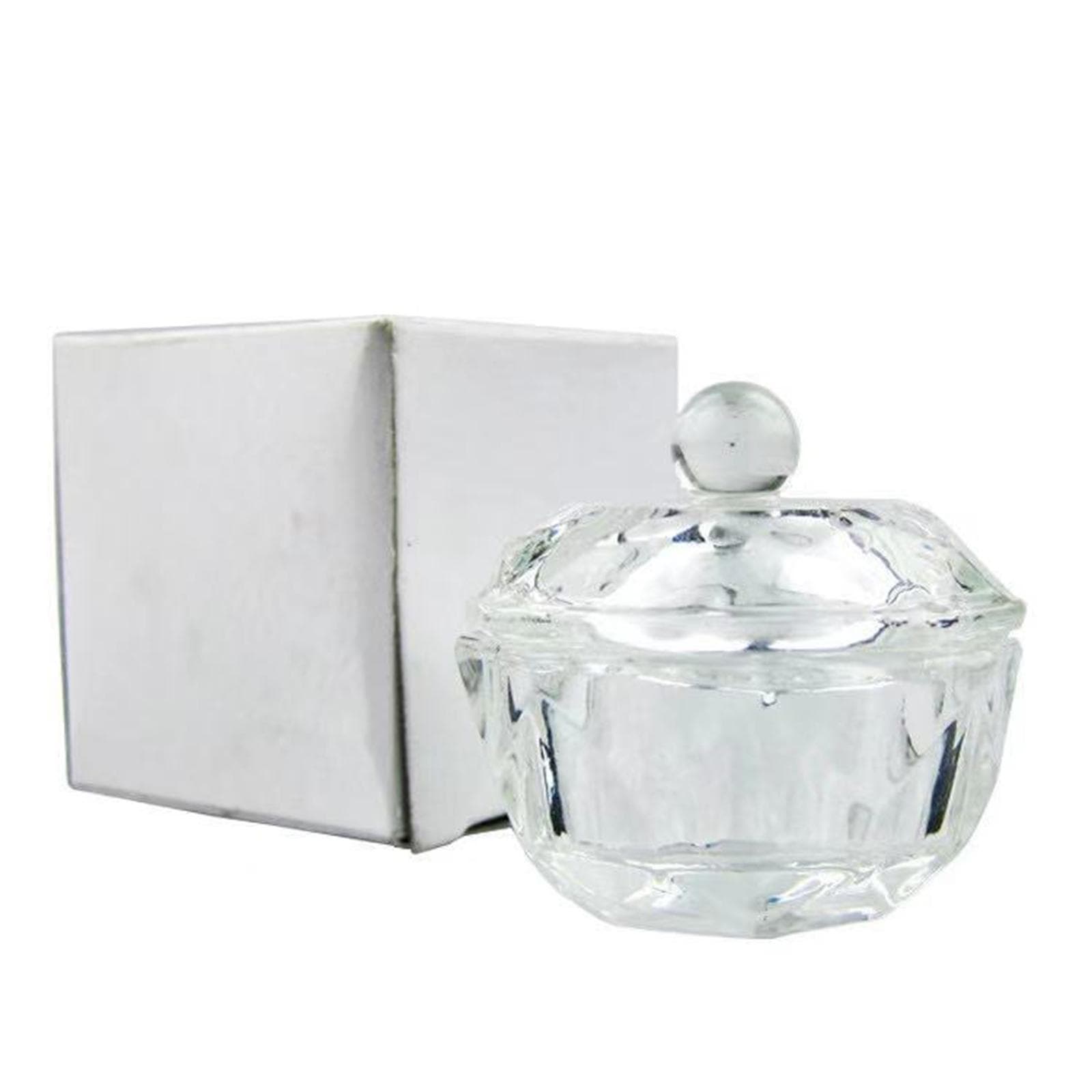 Acrylic Liquid Powder Dappen Dish Bowl with Lid Crystal Glass Cup Nail Art Tool for Manicure Care transparent