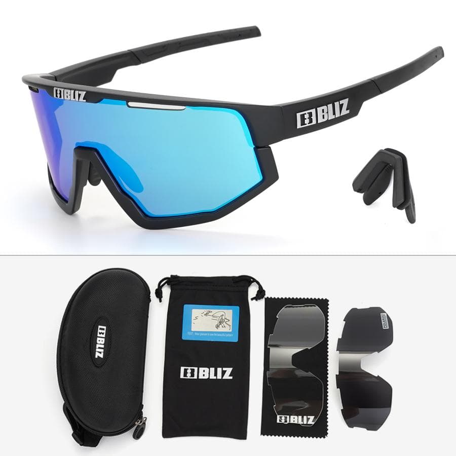 BLIZ Fusion Cycling Sunglasses with 3 Interchangeable Lenses for Road Mountain Bike Outdoor Sports