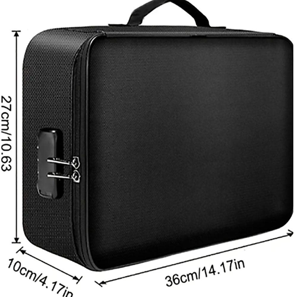 3-Layer Document Box With Lock File Storage Organizer Box Waterproof Safe Bag