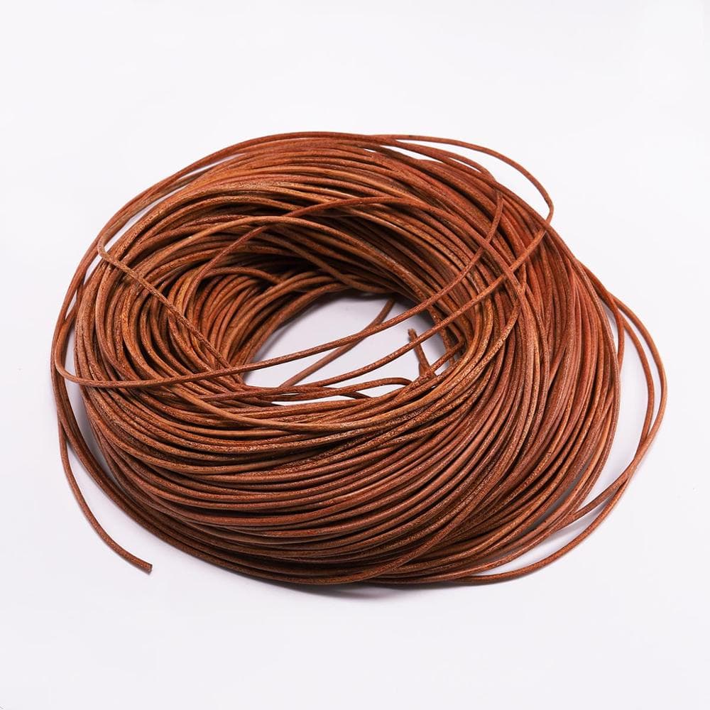 2-5m/lot 1.5 2 2.5 3 4 5 6mm 3 Color Genuine Cow Leather Round Thong Cord DIY Bracelet Findings Rope String For Jewelry Making 3.0mm x 2m