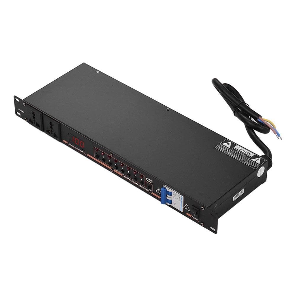 DB2-02 10-outlet Rack Mount Power Sequence Controller Conditioner Surge Protector Power Supply black