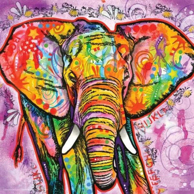 Diy Embroidery Handicrafts 5d Diamond Painting Full Drill Mighty Rainbow Elephant Diamond Wall Arts 30x30CM