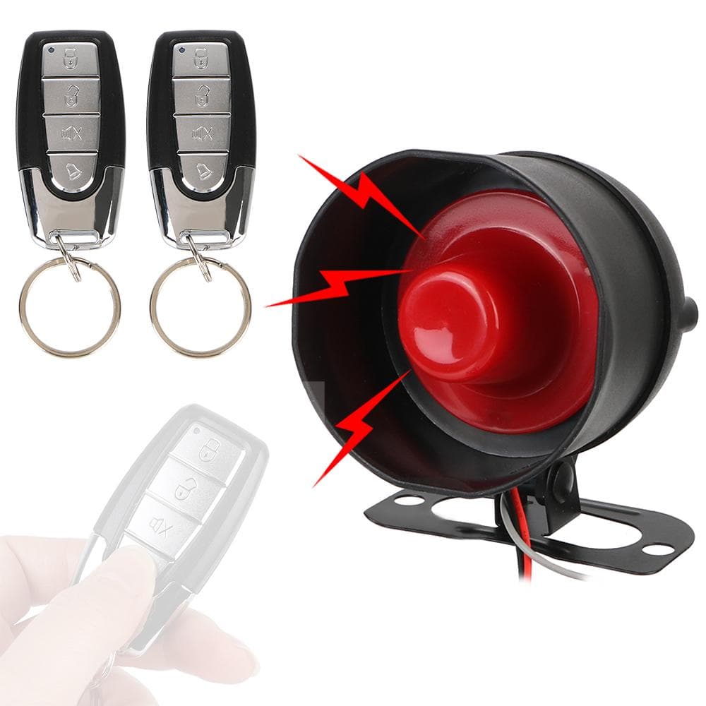 Universal Car Alarm Non-Destructive Installation 12Volt Automobile Protecting System Device black
