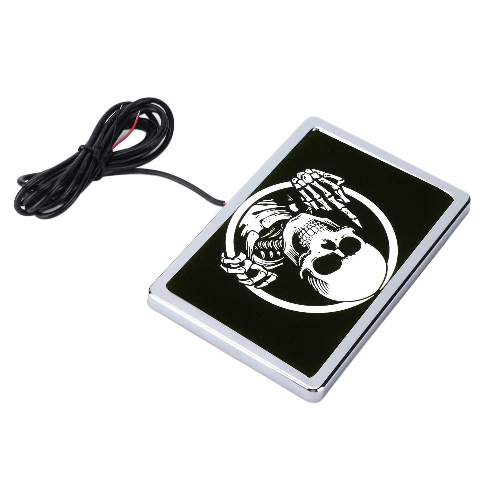 DC12V 4x6in LED Flag Light Skeleton Pattern Universal Accessory for Motorcycles UTVs ATVsChrome