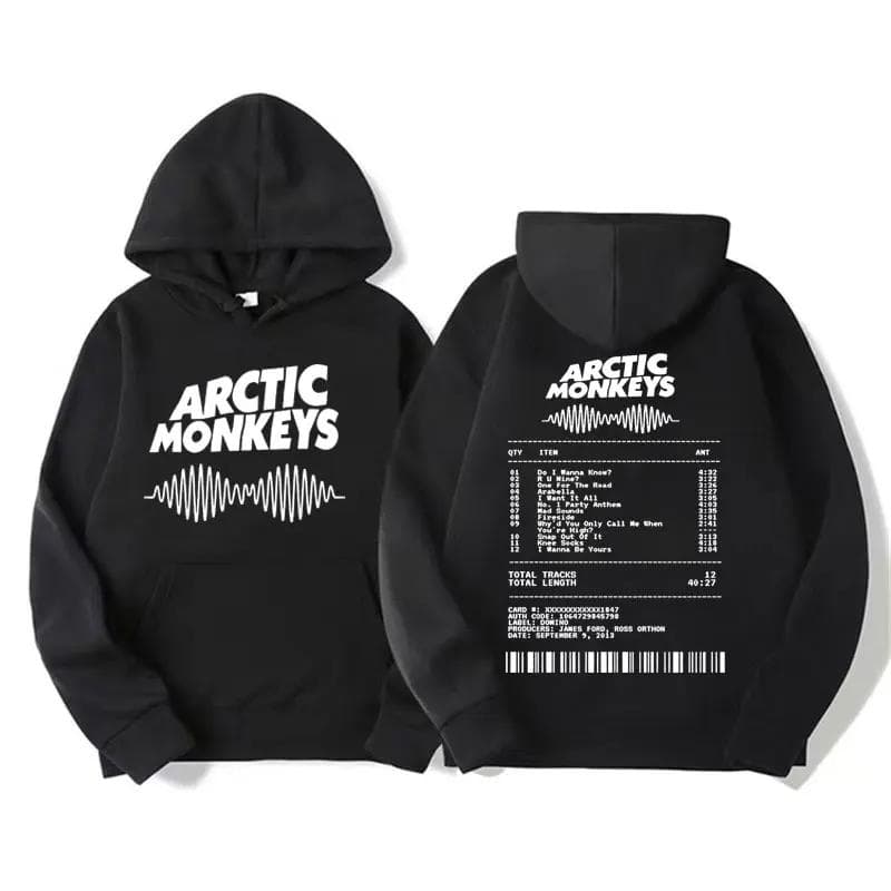 Retro Rock Arctic Monkeys Music Album Graphic Hoodies Men Vintage Oversized Hip Hop Hoodie Punk Sweatshirt Tour Double Sided M