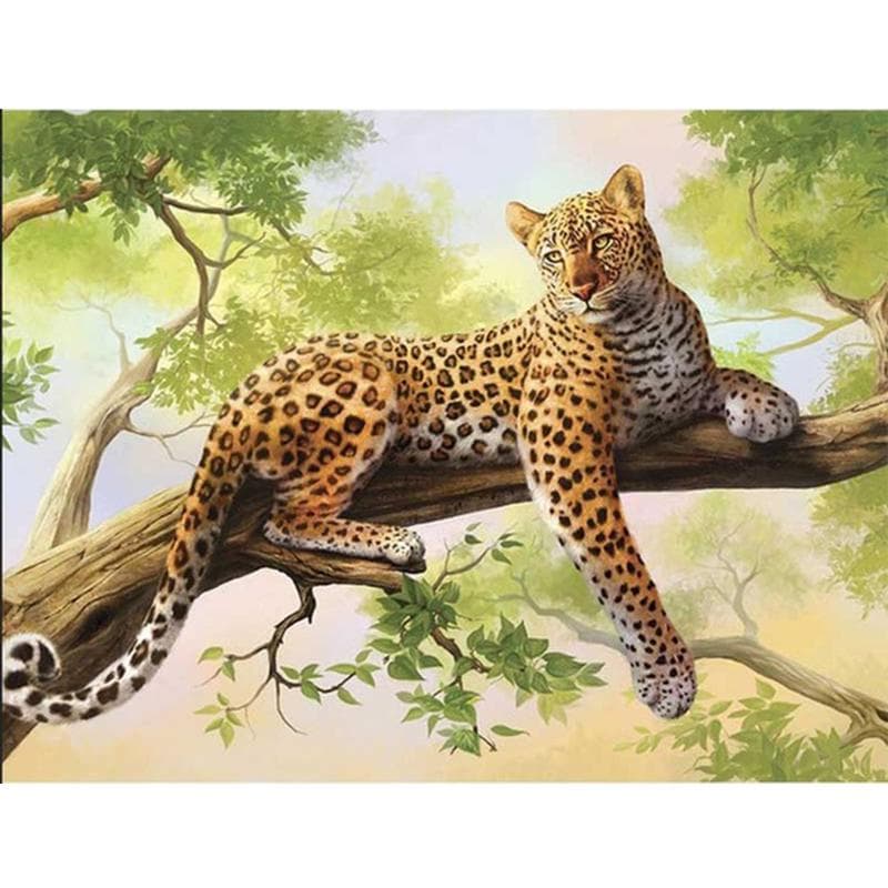 5D DIY Diamond Painting Leopard Rhinestones Diamond Embroidery Animal Diamond Mosaic Cross Stitch 20X30CM