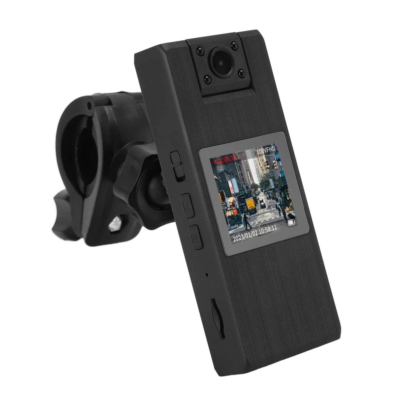 Portable Police Camera 1080P 1.5inch Screen 180 Degree Rotation Wearable Video Recorder with Night
