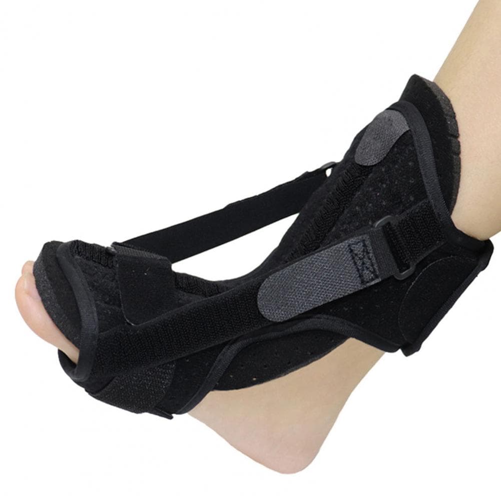 Plantar Fasciitis Splint Adjustable Sweat Absorption Fastener Design Splint Achilles Tendonitis Foot Support Brace for Men One Size black
