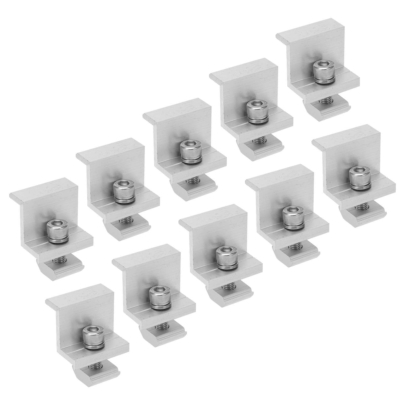 10PCS Solar Mount Z Bracket Aluminum Alloy Pressing Block PV Panel Rail End Grounding Clamps 30mm