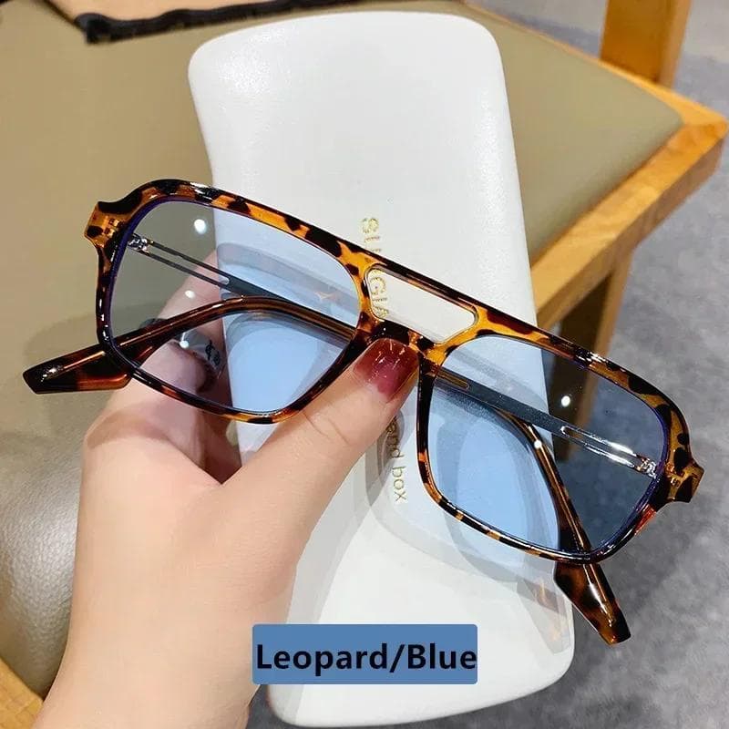 Luxury Vintage Square Sunglasses Fashion Brand Sun Glasses Metal Temples Candy Colors Mirror Retro Shades