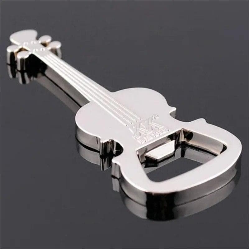 Creative Guitar Beer Bottle Opener Musical Instrument Style Metal Bottle Opener Kitchen Bar Tool silver