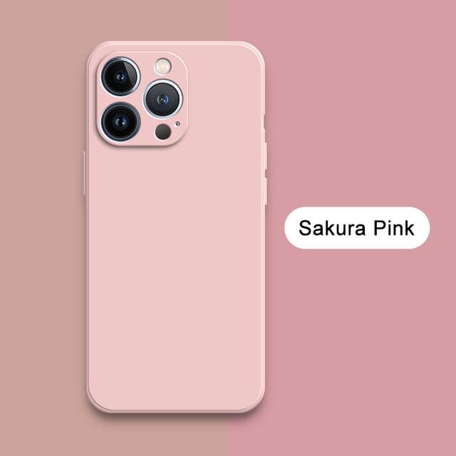 Fashion Square Liquid Silicone Cases With Inset Cloth for iPhone 11 12 13 14 15 16 Pro Max Plus Mini Covers iPhone X XR XS MAX 7 8 6 6s iPhone 16 Pro Max pink